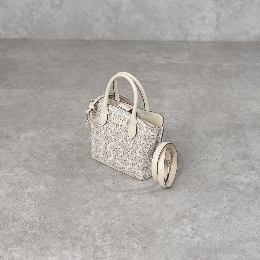 Tas KS SUITE JACQUARD WHITE BEIGE TOTE BAG WITH LS 100% ORIGINAL