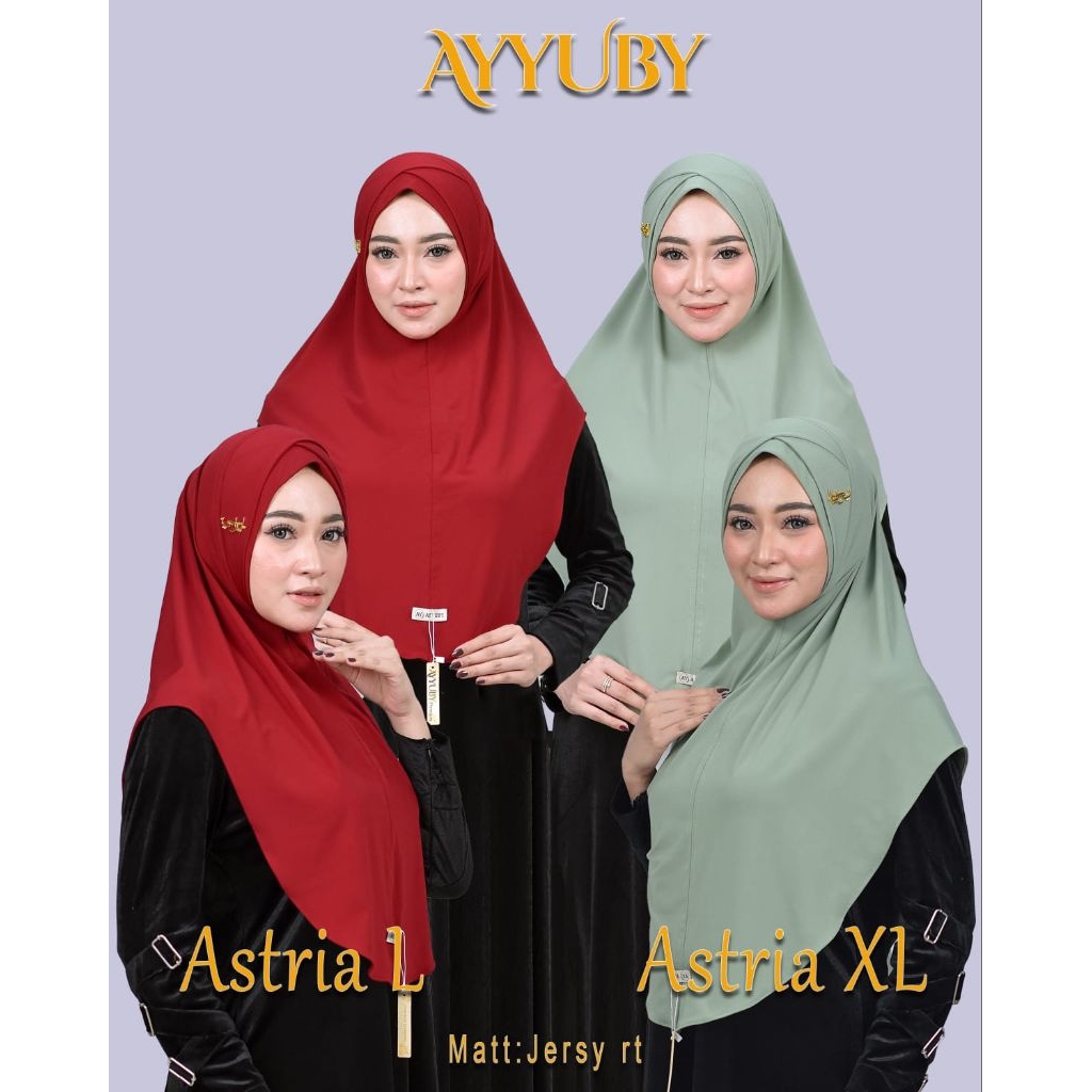 Hijab Instan Astria Pad Silang bahan Jersey dari Ayyuby Hijab
