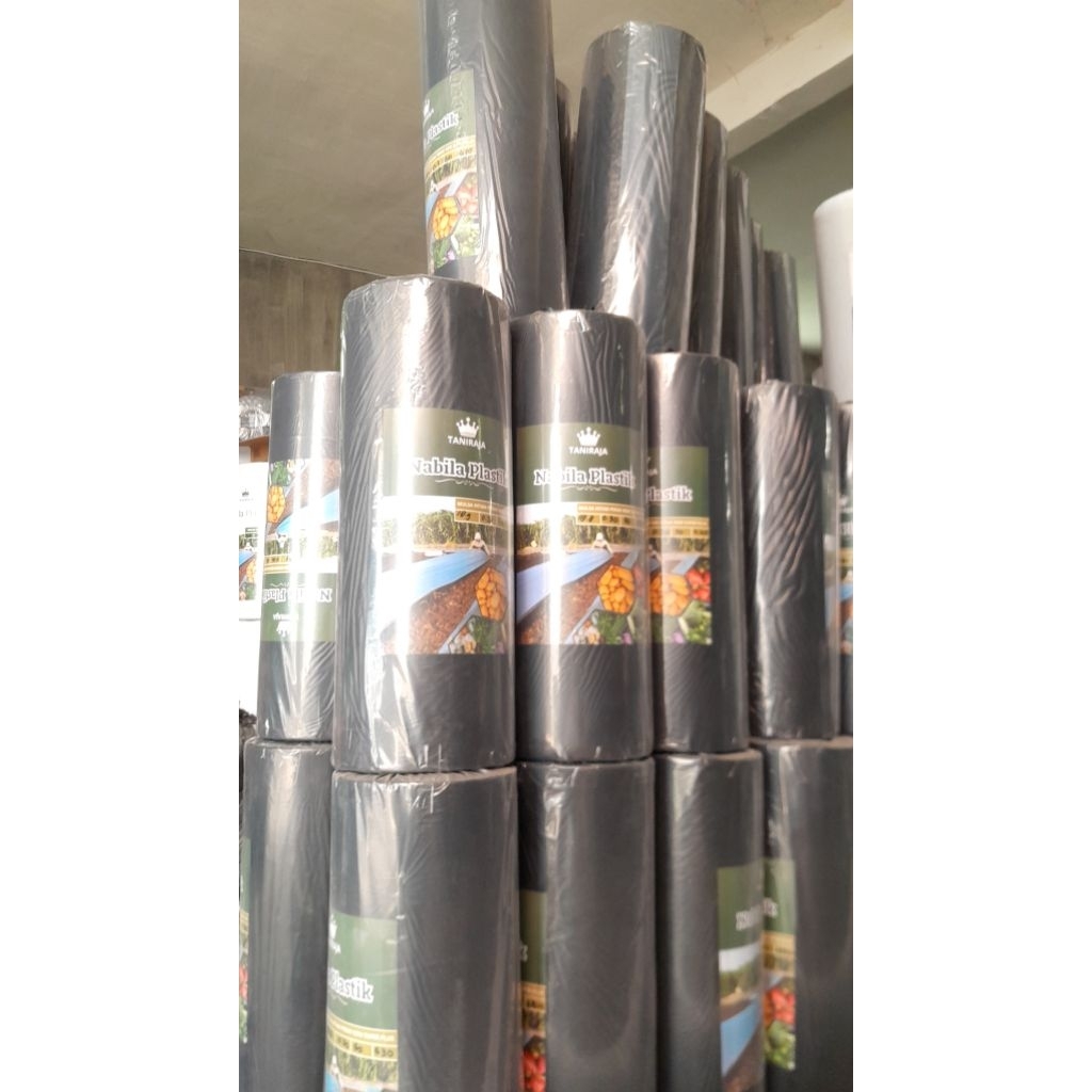 Plastik Mulsa Hitam Perak 60/120 cm 630 meter Free Pasak Mulsa + Terpal + Kaos
