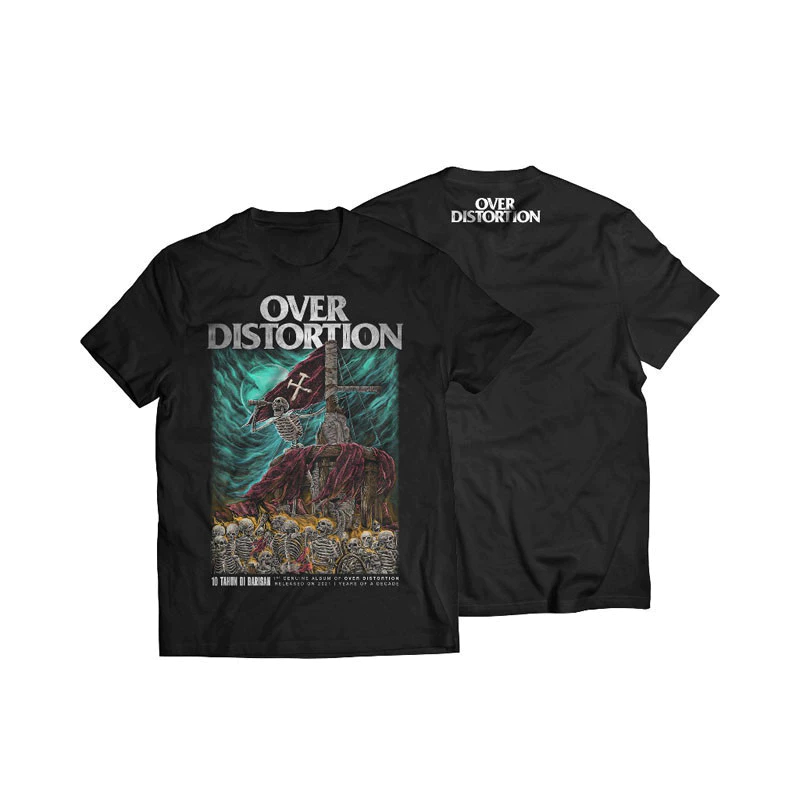 Limited Kaos T-Shirt Over Distortion 10 Tahun Di Barisan 2024