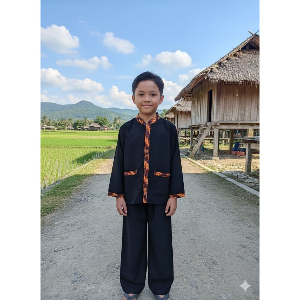K&KFashion~Setelan Baju Pangsi Anak Laki-Laki/Katun BSY Mix Batik/PangsiSunda Setelan Anak Laki-Laki