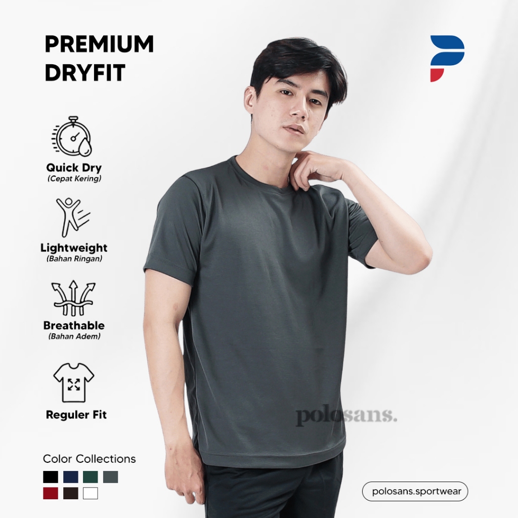 Jersey futsal dryfit polos abu - abu / kaos futsal polos / gym / running
