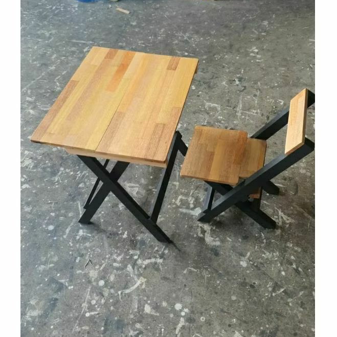 Meja Kursi Lipat Set Anak Sekolah Full Kayu Finishing Halus