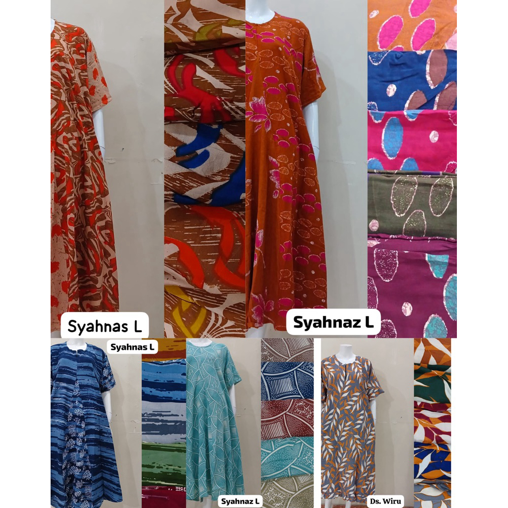 Daster Sutra Ungu Syahnaz L/Motif Bunga/Daster Motif Batik/ Daster Motif Garis