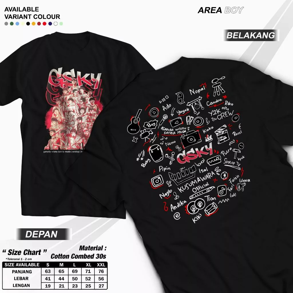 Kaos Gsky GWSM Strotop Baju Kusumawara Unisex Katun - Kaos OBLONG GSKY GWSM Srotop TV Kusumawara Y2K
