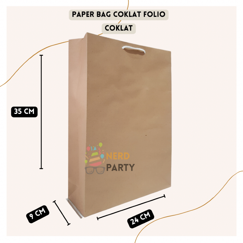 Paper Bag Coklat Folio / Paper Bag Kraft / Tas Kertas / Tas Tenteng