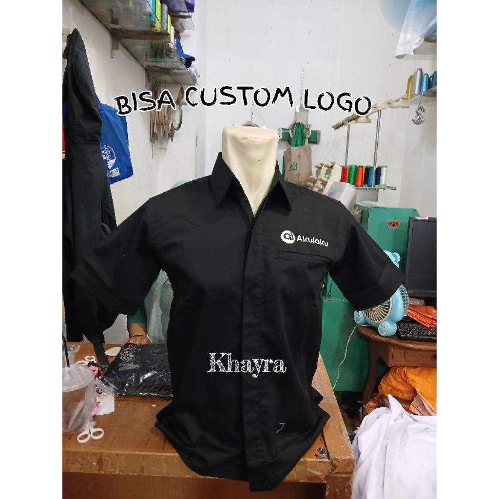 kemeja Akulaku seragam kerja Akulaku Bisa Custom Logo
