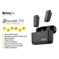 Brica B-VLOG M2 Wireless Mic With Case || Brica Wireless Mic Clip On Vlog With Case