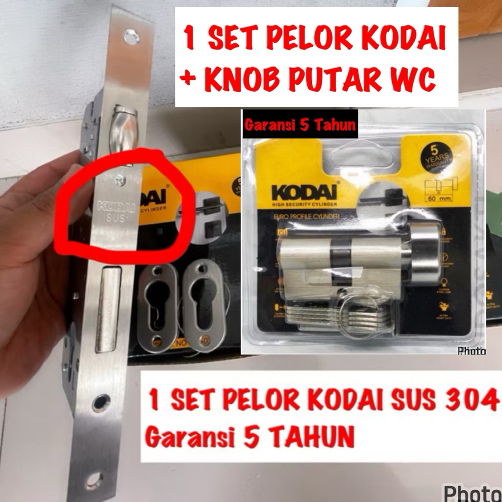 BODY PELOR KODAI + SILINDER KNOP PUTAR GARANSI 5 THN PUTAR KODAI GARANSI 5 TAHUN/ body pelor sus 304
