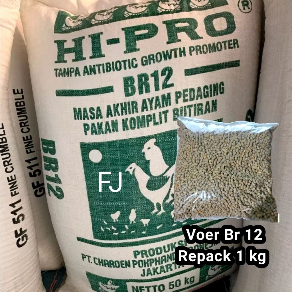 Br 12 Pakan Ayam Dewasa Pedaging Hi-Pro BR12 Butiran Repack 1kg