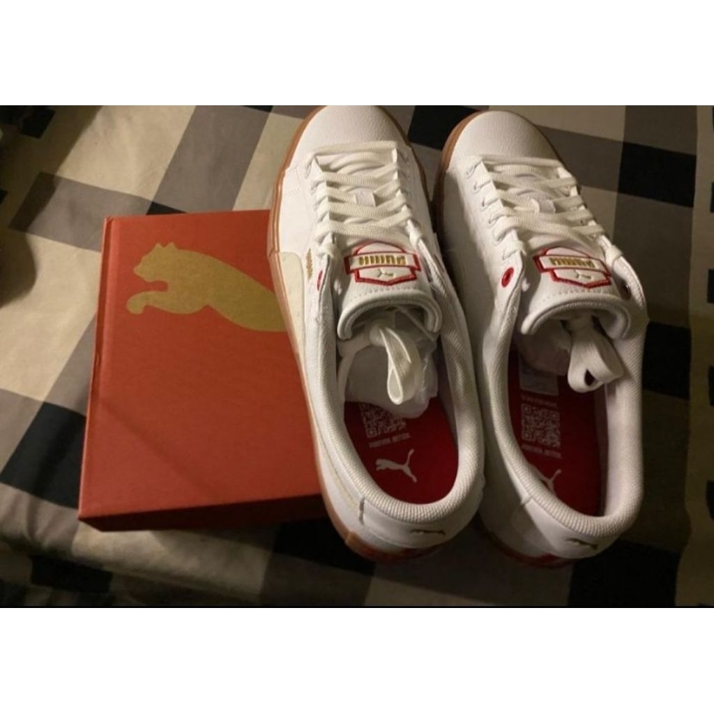 Sepatu Puma Original Putih Merah Pria/Wanita(ukuran 42)-Casual & Sporty Sneakers