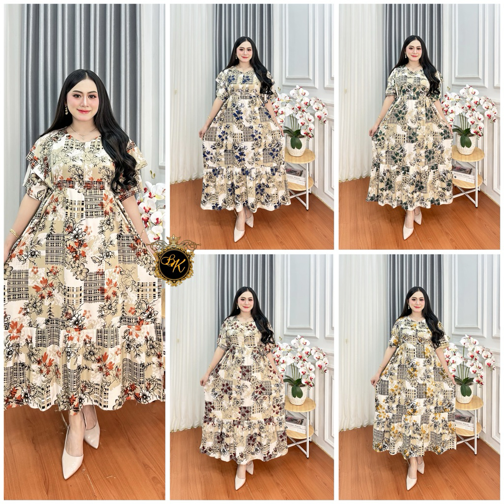 Dress Kanaya Jumbo Ld 130| Daster Kanaya Jumbo| Daster Jumbo Terbaru| Daster Rayon Jumbo