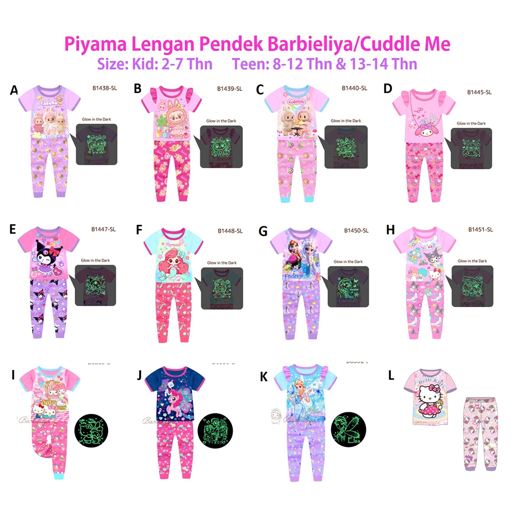 Baju Piyama Anak Perempuan 2-7Th / Baju Tidur Anak Kitty