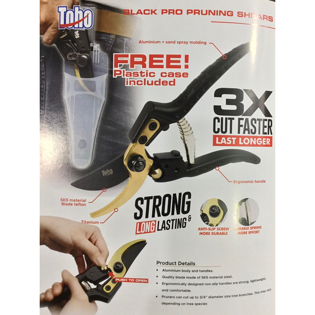 Gunting Dahan TOHO | Pemotong Ranting Black Pro Pruning Shears Ori TOHO