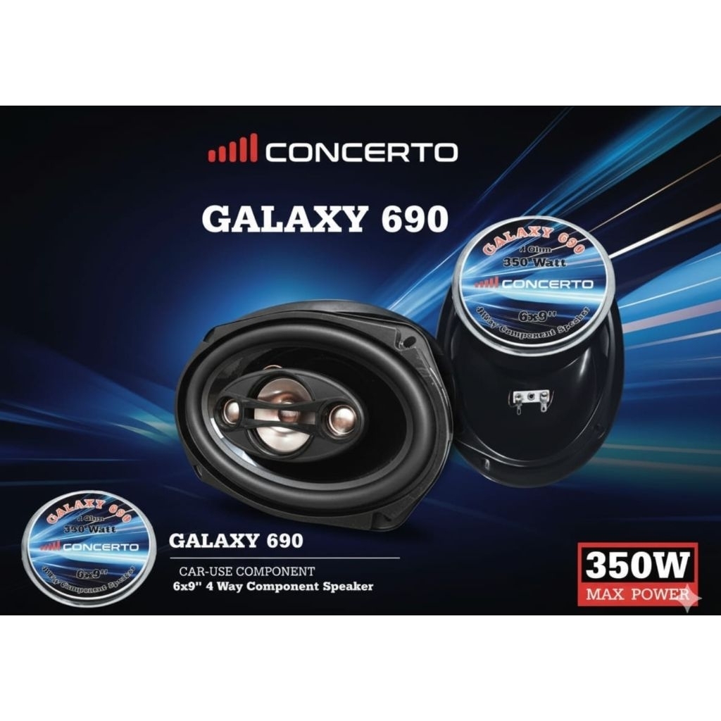 Speaker Oval CONCERTO Magnet Besar, Sepasang