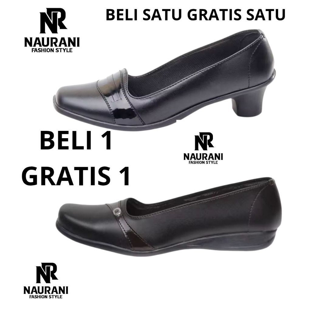 NAURANI SEPATU PANTOFEL WANITA FORMAL PANTOFEL KERJA SEKOLAH WANITA BELI 1 GRATIS 1 TERBAIK FLAT & H