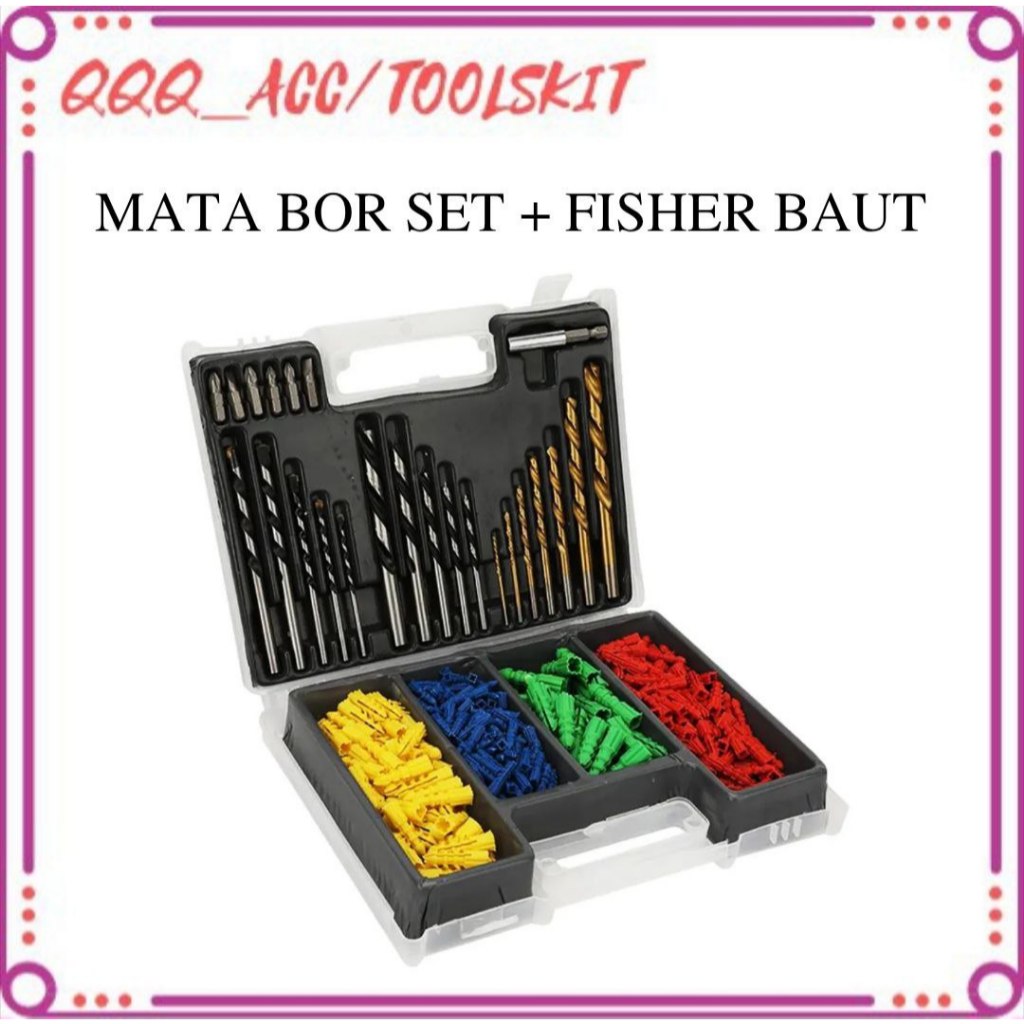 Mata Bor Set Lengkap Fisher Baut Warna Kotak Alat Mata Bor Drill Set Fisher Baut Lengkap 1 Kotak