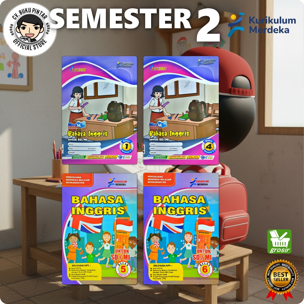 LKS BAHASA INGGRIS SD/ MI KELAS 1 2 3 4 5 6 SEMESTER 2 KURIKULUM MERDEKA | EKSIS PUTRA ANGKASA