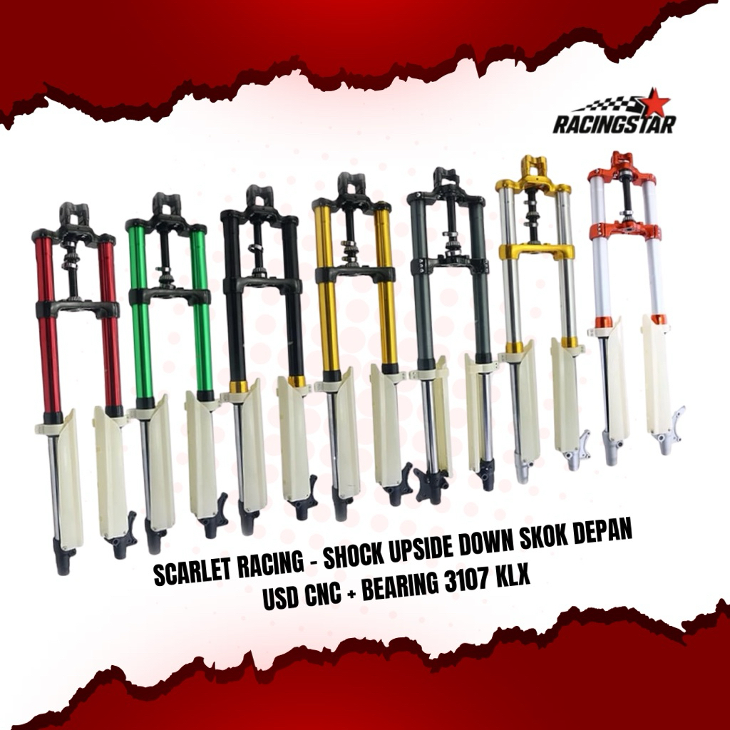 Scarlet Racing - Shock Upside Down Skok Depan USD CNC + Bearing 3107 KLX