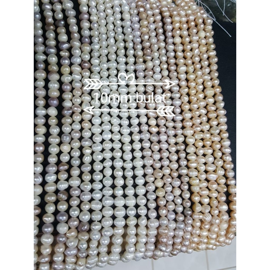 mutiara air tawar 10mm bulat