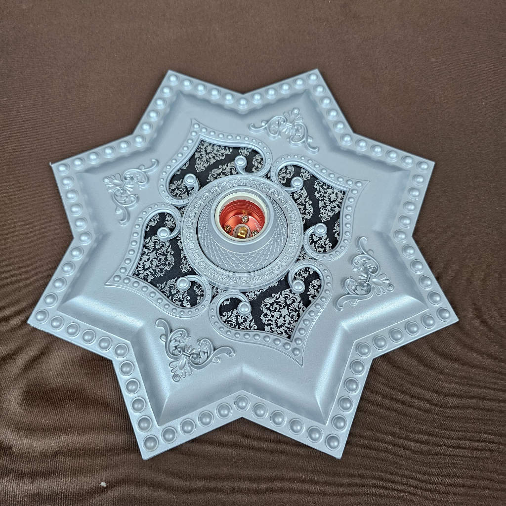 FITTING LAMPU PLAFON PVC 30X30 - PITING LAMPU PLAFON AESTHETIC - ORNAMEN LAMPU PLAFON PVC 30CM