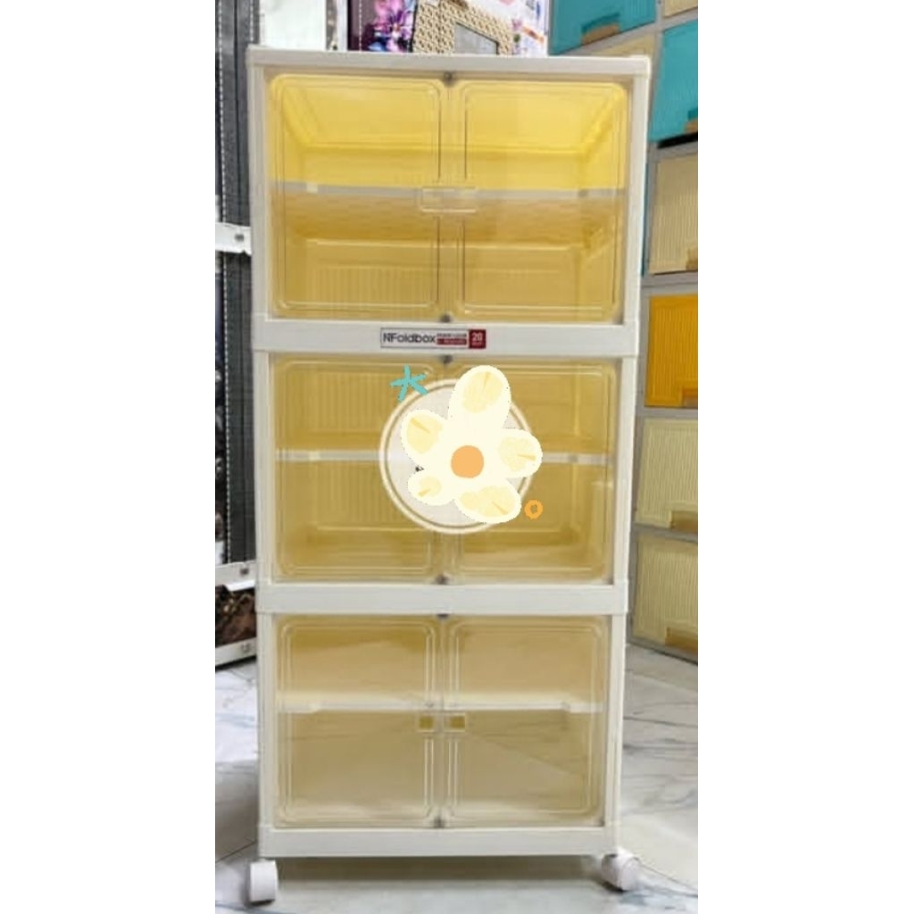 NAPOLLY RAK SEPATU LIPAT SERBAGUNA RODA RAK SEPATU PLASTIK
