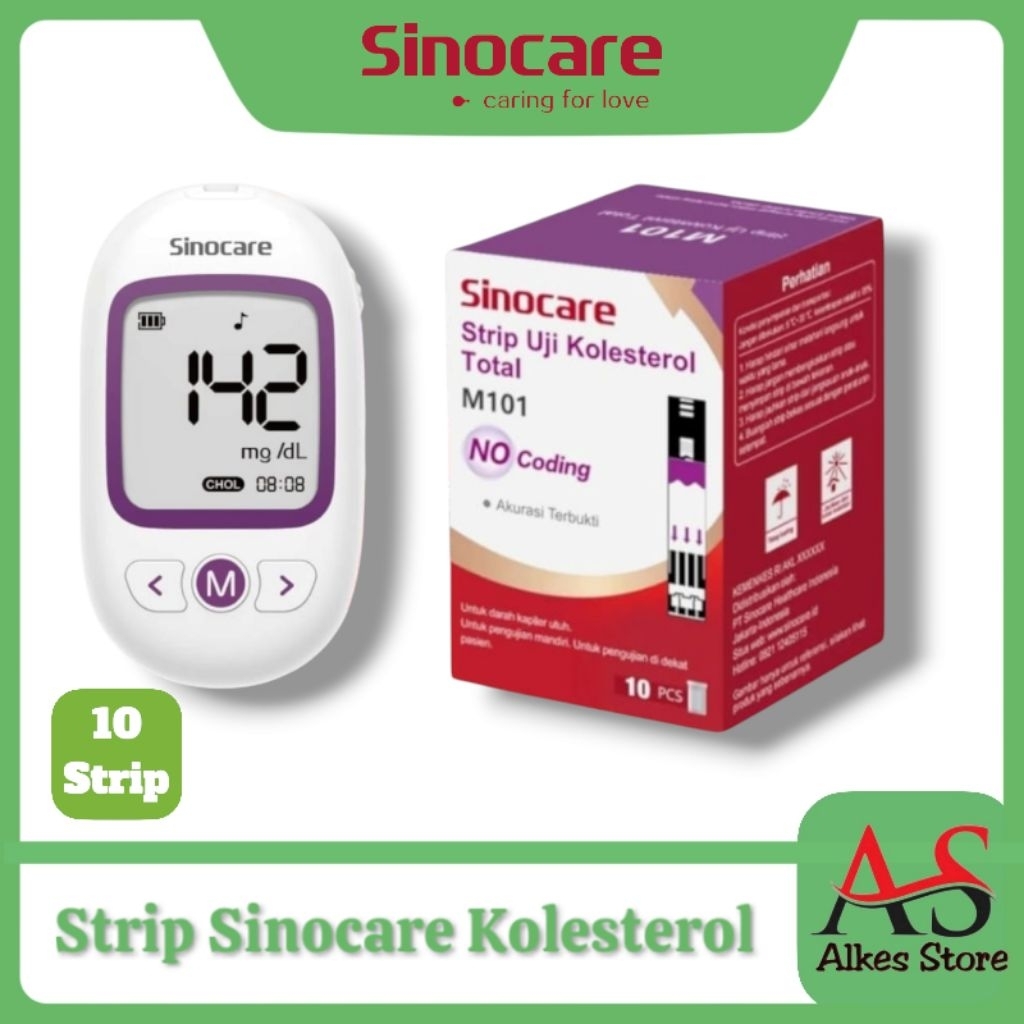 Strip Sinocare Kolesterol GCU  Isi Ulang Sinocare Kolesterol  Refill Strip Sinocare Kolesterol
