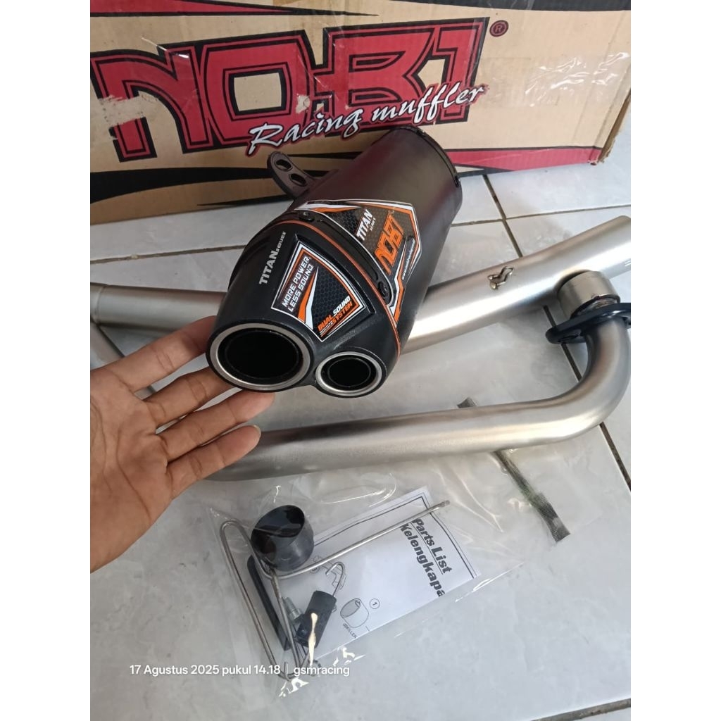 knalpot NOBI knalpot racing NOB1 tipe Titan ful set,,duel sound PNP Tiger Megapro Verza cb150 verza 
