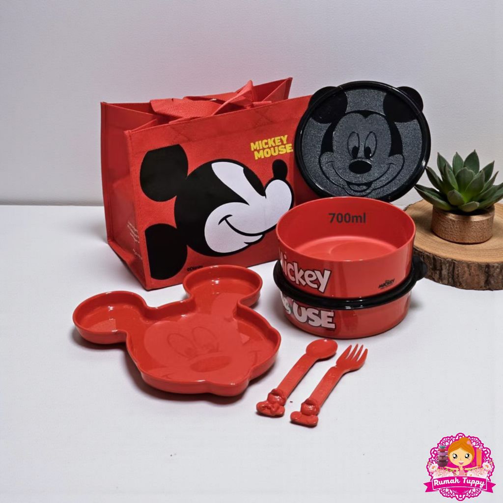 Wadah Tempat Bekal Makanan Mickey Minnie Meal Set Tupperware Tuppy Murah
