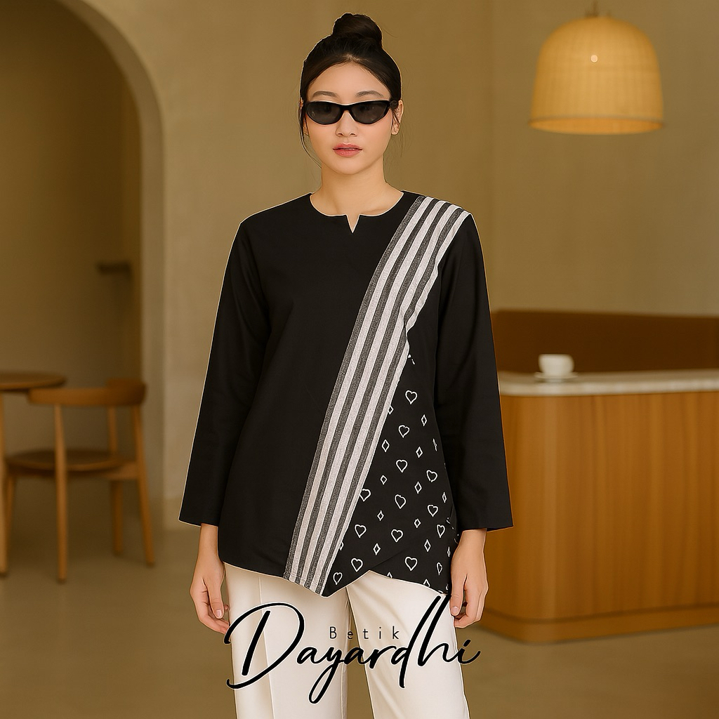 Dayardhi Atasan Batik Lurik Kombinasi Baju Lurik Wanita