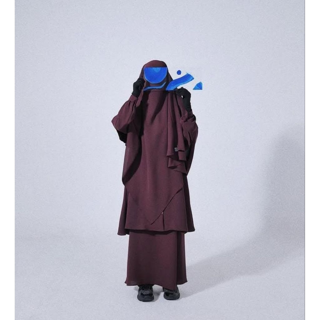 Preloved FK Huda elmadina abaya French Khimar anti UV elmadinaabaya