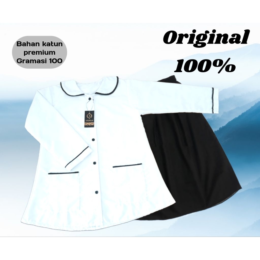 Baju Hitam Putih Anak Perempuan  Setelan Anak Hitam Putih Seragam  Tk-Mi-Sd  4-12 thn