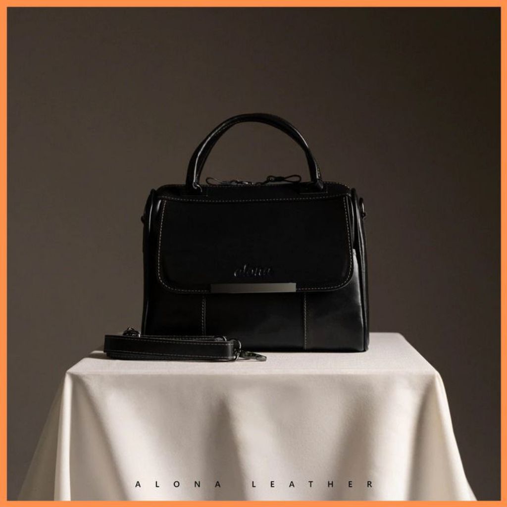 Alona Leather Hestia Bag - Tas Selempang Jinjing Wanita Slingbag Cewek Multifungsi Kulit Sapi Asli 1