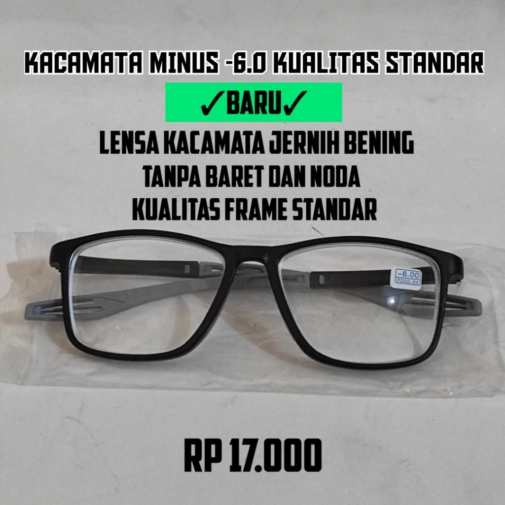 Kacamata Minus -6.00 Unisex Kualitas Standar (BARU)
