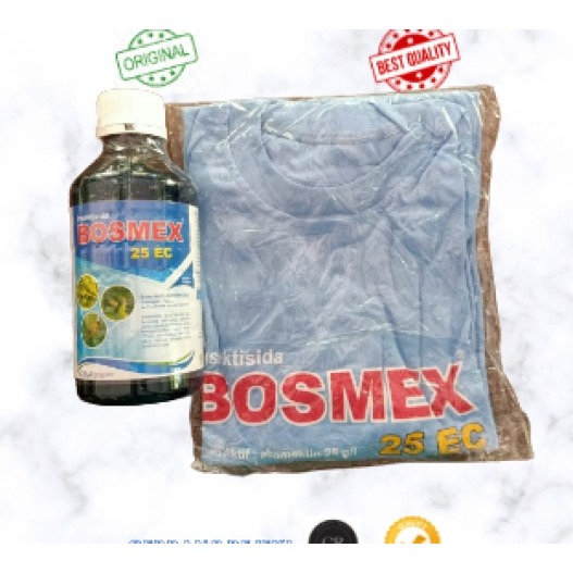 BOSMEX 25EC 1 liter  Insektisida abamektin 25 g/l + bonus 1 pcs kaos pertanian