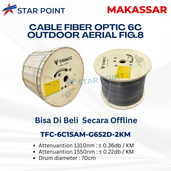 Tarmoc Fiber Optic Cable Fig 8 Armoured 6 Core 2000m | Kabel Fiber Optik Fig8 armored Indoor Outdoor