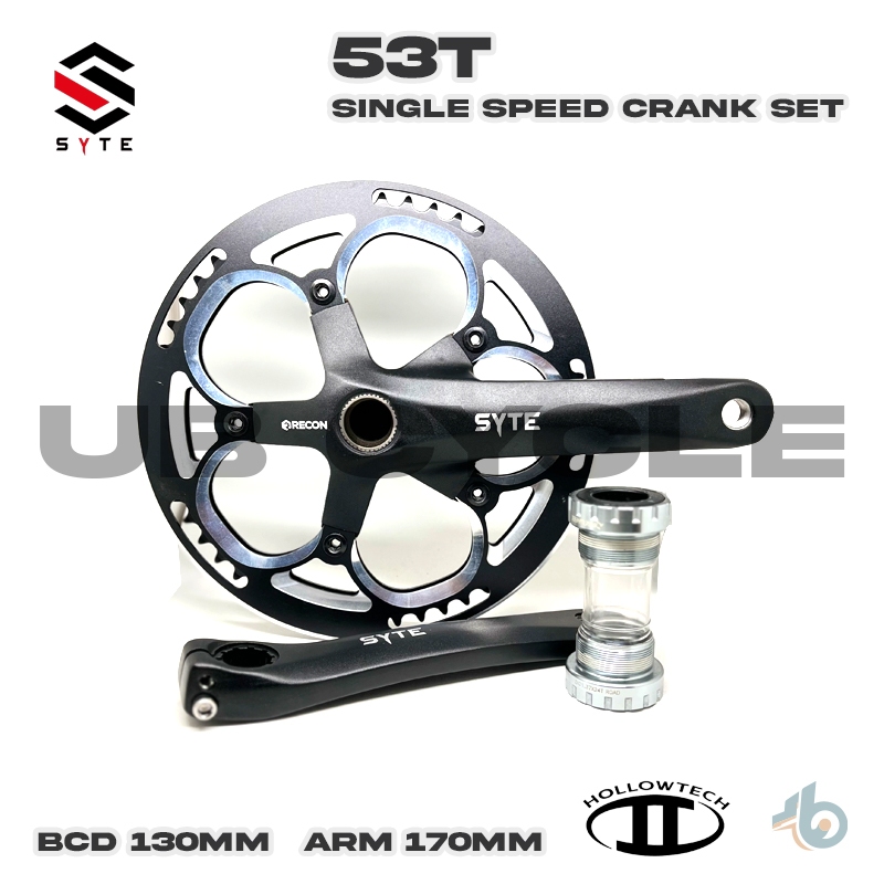 Crank Set Sepeda Lipat Hollow Tech II 53T SYTE 170mm Include BB