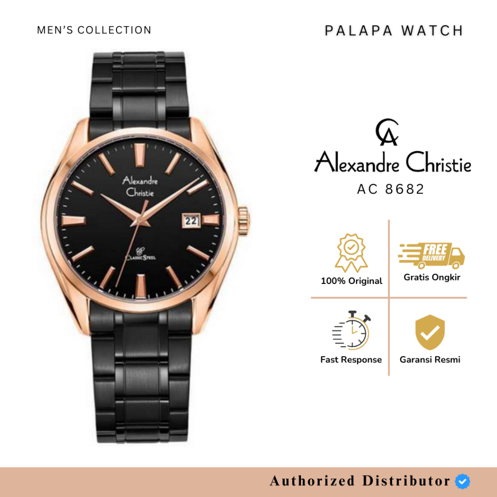 Jam Tangan Pria Alexandre Christie Ac 8682 / ac8682 Classic Steel Original