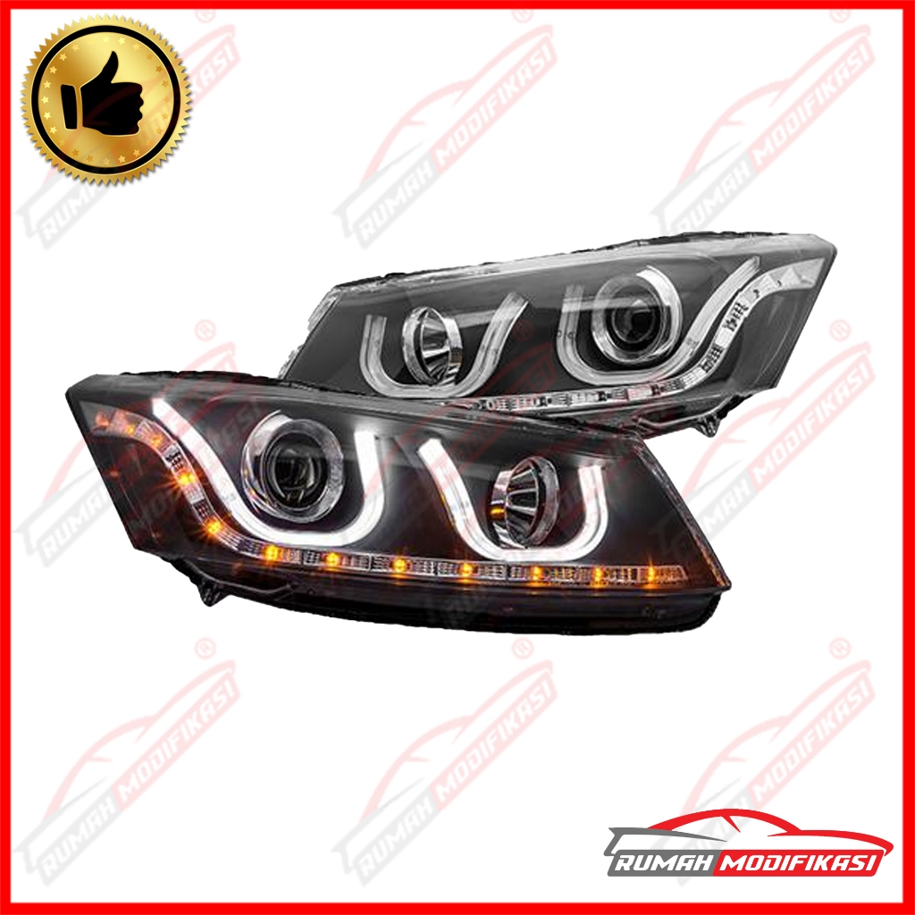 HEAD LAMP - HONDA ACCORD 2008-2013 - EAGLEEYES - DOUBLE U RIM