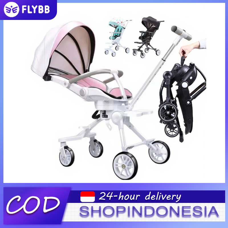 FLYBB Baby Magic Stroller 180 Rotating Kids Stroller Two Way Magic Strollers Foldable 2 Way Budak St