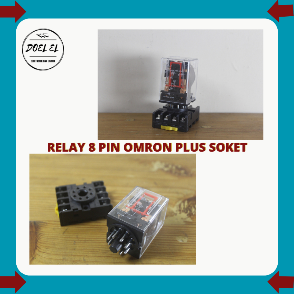 RELAY OMRON PLUS SOKET | RELAY 220V 12V 24V 8 PIN 10A PLUS SOKET