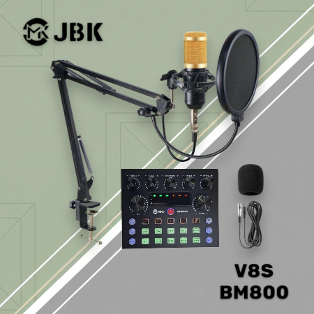 Soundcard V8S+BM800 Soundcard Mic Set Karaoke Streaming