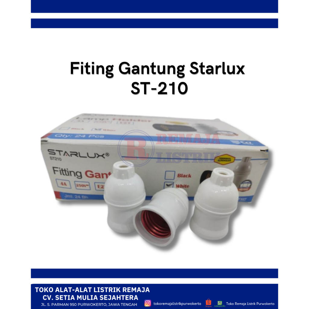 Fiting Gantung Starlux Model ST - 210 Hitam | Putih E27 Starlux