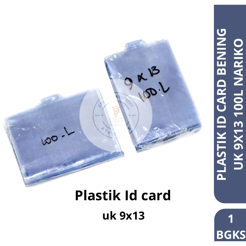 [1 BUNGKUS] Plastik ID Card Name Tag Holder Ukuran 9x13 cm Isi 100 Pcs Posisi Tegak / Tidur Nariko