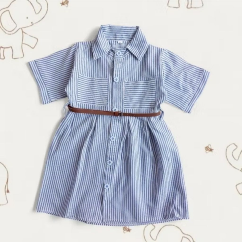 DRESS ANAK PEREMPUAN 1-12 TAHUN BAJU SALUR PENDEK OUTFIT KOREA ANAK CEWEK
