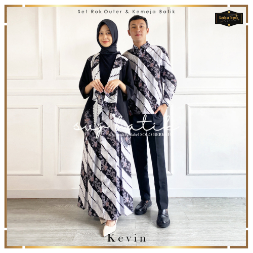 Couple batik setelan wanita rok outer sarimbit batik keluarga set kemeja pria premium kondangan svj