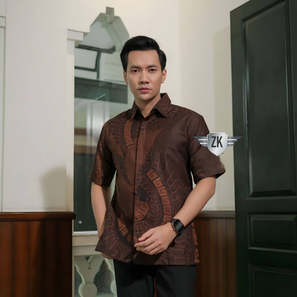 KEMEJA BATIK LAWASAN COKLAT ARRIVAL//BISA BAYAR DI TEMPATNYA//batik pria