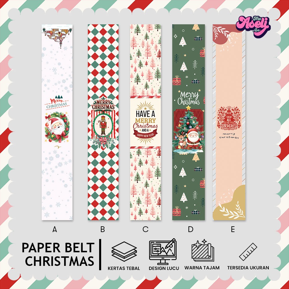 Paper belt Natal Christmas pengikat hampers untuk natal