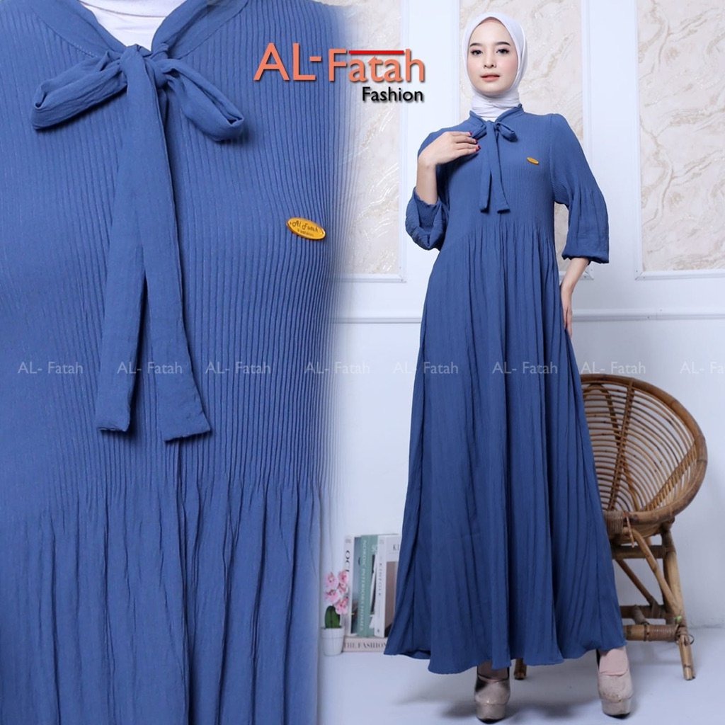 Gamis Plisket Premium Busui Frendly Maxi Dress Plisket Lebaran Mewah