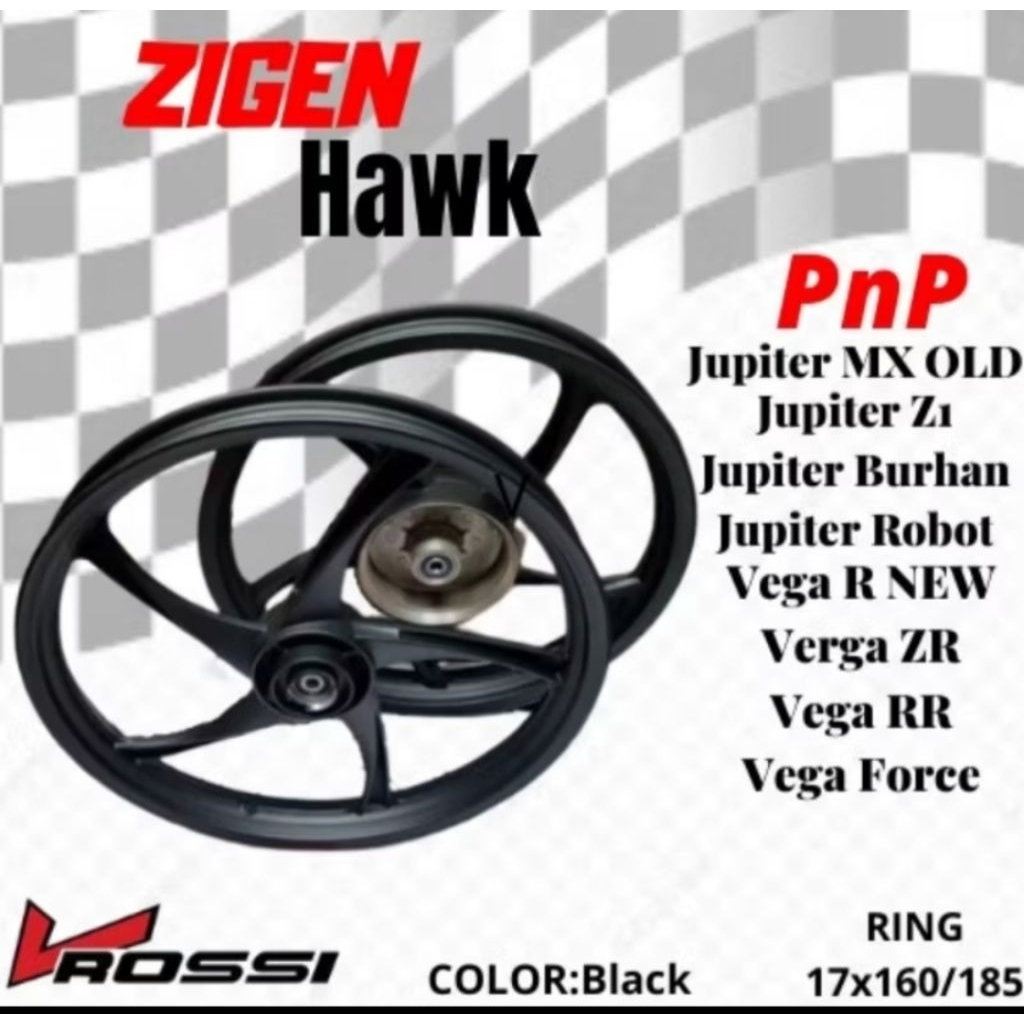 VELG RACING ZIGEN V-ROSSI  PALANG 5 HAWK MOTOR YAMAHA